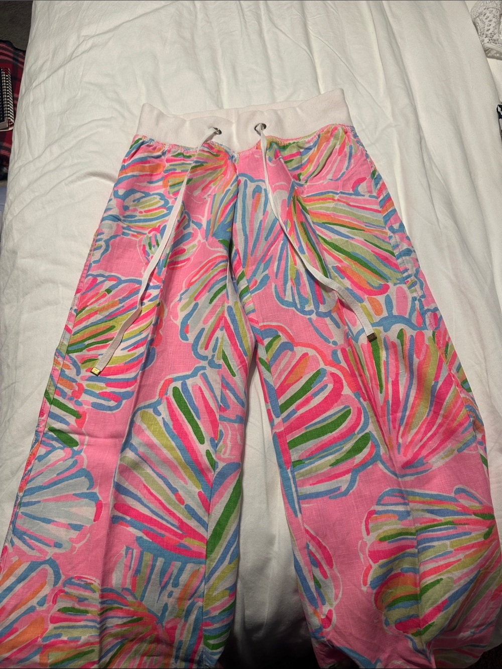 Lilly Pulitzer Pink Multicolor Wide-Leg Tropical Pants